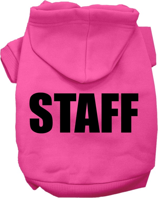 Staff Costume Screen Print Dog Hoodie Bright Pink Size XXL